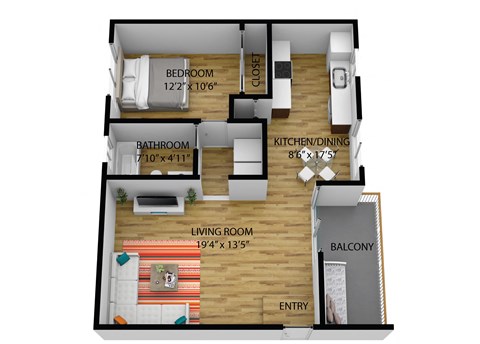 1 bed 1 bath at Seaview Terrace Apartment Homes, San Clemente, CA, 92672